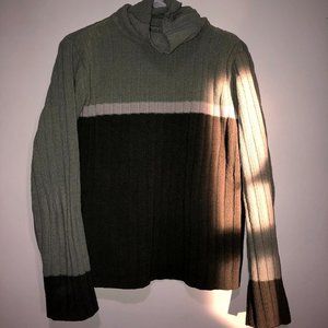 Striped Green Turtleneck Sweater